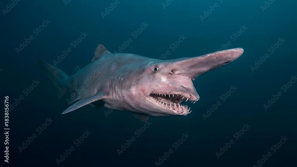 Naklejka premium Goblin Shark(ミツクリザメ)
