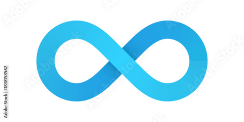 Blue infinity sign isolated. Vector