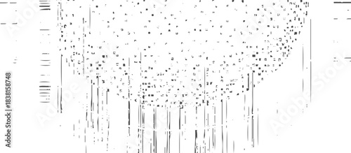 black and white glitch noise texture vector broken transmission. Glitch background. Abstract screen with noise effect. Glitchy noisy background texture with distorted screen pixel overlay effect.