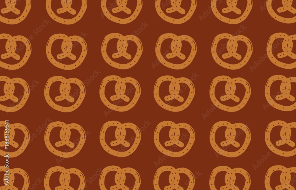 Obraz premium Pretzel Snack Illustration Pattern for Wrapping, Branding, and Textile Design