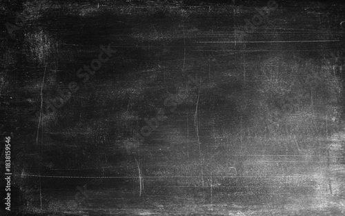 Empty Black Chalkboard with Smudges. 