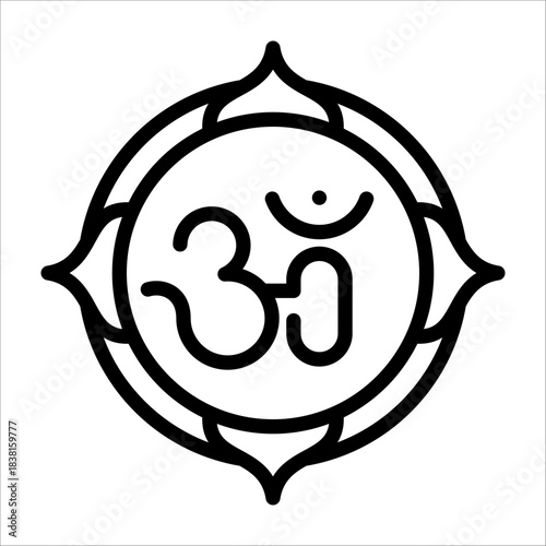 Sacred Meditation Festival Icon for Design Element