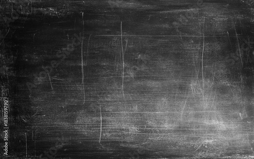 Empty Black Chalkboard with Smudges. 