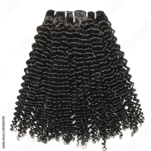 deep curly black human hair weaves extensions bundle	
