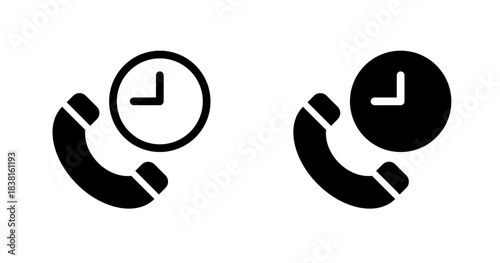 Telephone and time icon