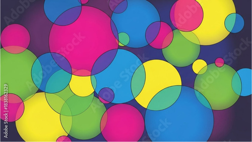Colorful Abstract Circles, Digital Art, Modern Design, Vibrant Background, Graphic Style