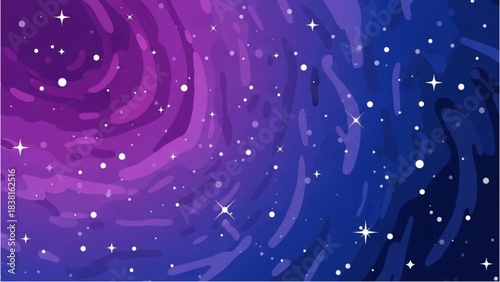 Cosmic Swirl Galaxy with Tiny Stars and Nebula Effect