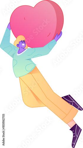 A relief illustration of a figure holding a caring hand, embodying the act of sharing affection.
