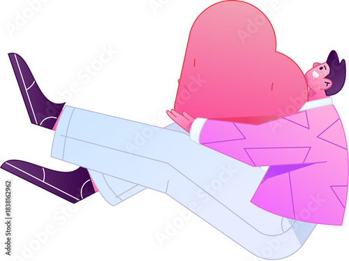 A relief illustration of a figure holding a caring hand, embodying the act of sharing affection.
