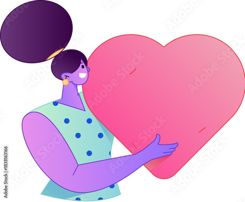 A relief illustration of a figure holding a caring hand, embodying the act of sharing affection.
