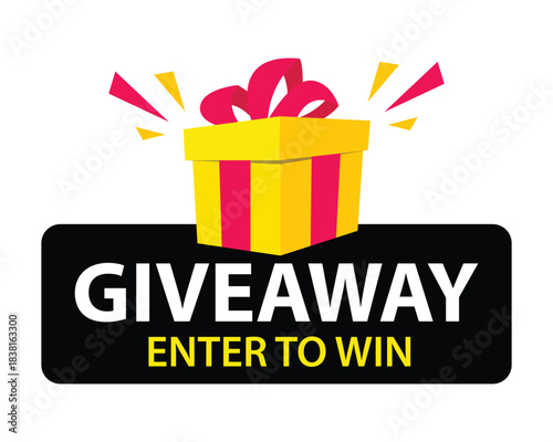 Exciting giveaway enter to win prize gift box illustration
