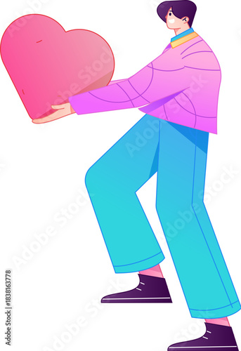 A relief illustration of a figure holding a caring hand, embodying the act of sharing affection.
