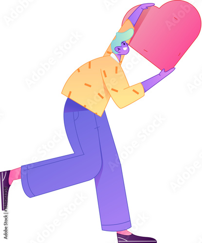 A relief illustration of a figure holding a caring hand, embodying the act of sharing affection.
