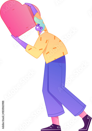 A relief illustration of a figure holding a caring hand, embodying the act of sharing affection.
