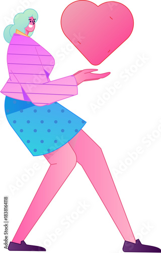 A relief illustration of a figure holding a caring hand, embodying the act of sharing affection.
