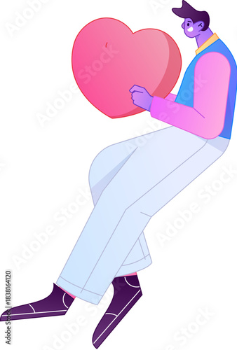 A relief illustration of a figure holding a caring hand, embodying the act of sharing affection.
