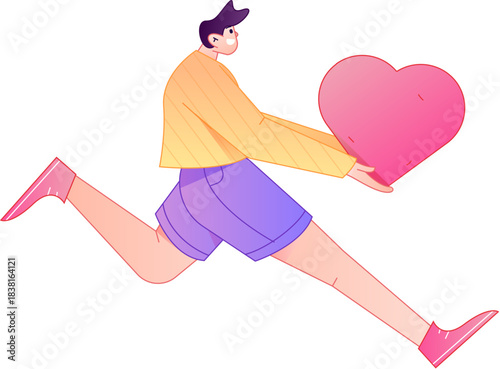 A relief illustration of a figure holding a caring hand, embodying the act of sharing affection.
