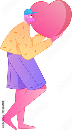 A relief illustration of a figure holding a caring hand, embodying the act of sharing affection.
