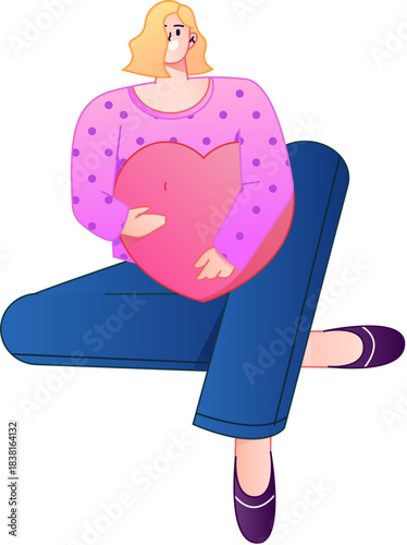 A relief illustration of a figure holding a caring hand, embodying the act of sharing affection.
