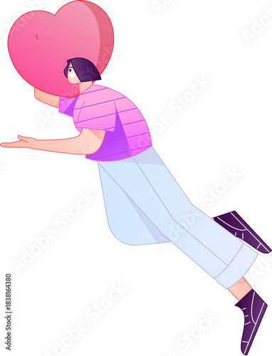 A relief illustration of a figure holding a caring hand, embodying the act of sharing affection.
