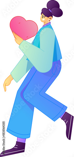 A relief illustration of a figure holding a caring hand, embodying the act of sharing affection.
