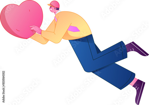 A relief illustration of a figure holding a caring hand, embodying the act of sharing affection.
