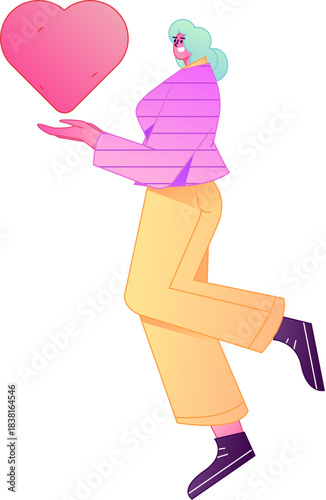 A relief illustration of a figure holding a caring hand, embodying the act of sharing affection.
