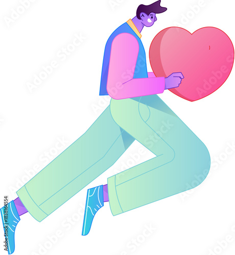 A relief illustration of a figure holding a caring hand, embodying the act of sharing affection.
