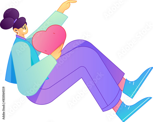 A relief illustration of a figure holding a caring hand, embodying the act of sharing affection.
