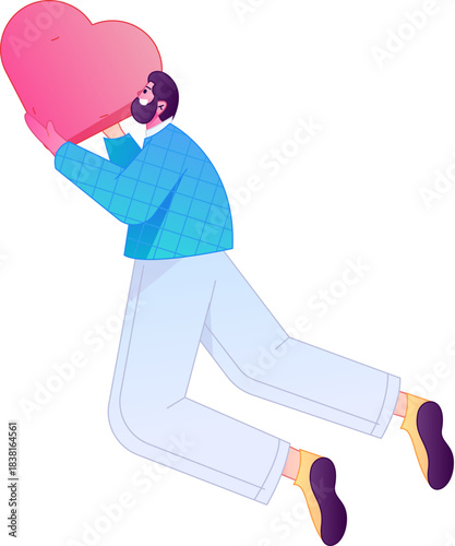 A relief illustration of a figure holding a caring hand, embodying the act of sharing affection.
