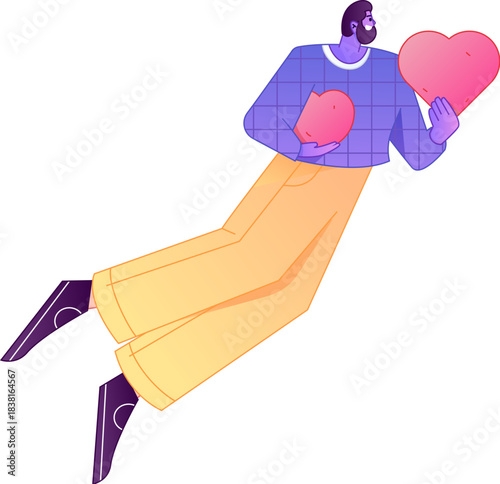 A relief illustration of a figure holding a caring hand, embodying the act of sharing affection.
