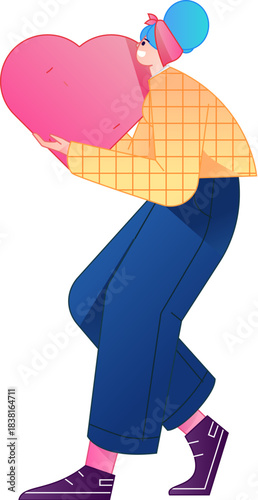 A relief illustration of a figure holding a caring hand, embodying the act of sharing affection.
