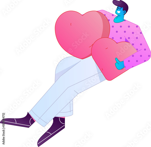 A relief illustration of a figure holding a caring hand, embodying the act of sharing affection.
