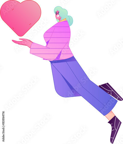 A relief illustration of a figure holding a caring hand, embodying the act of sharing affection.
