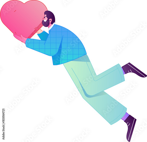 A relief illustration of a figure holding a caring hand, embodying the act of sharing affection.
