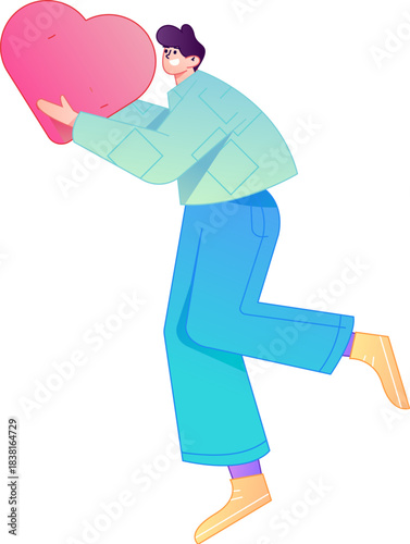 A relief illustration of a figure holding a caring hand, embodying the act of sharing affection.
