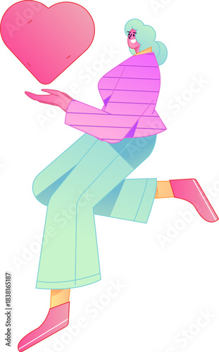 A relief illustration of a figure holding a caring hand, embodying the act of sharing affection.
