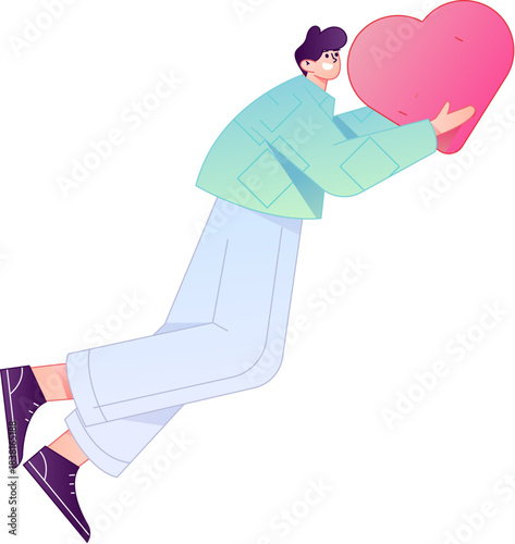 A relief illustration of a figure holding a caring hand, embodying the act of sharing affection.
