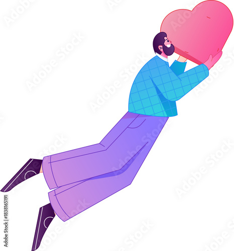 A relief illustration of a figure holding a caring hand, embodying the act of sharing affection.
