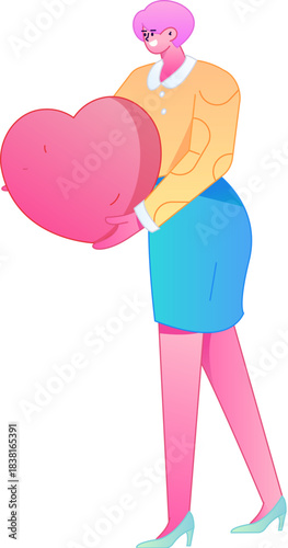 A relief illustration of a figure holding a caring hand, embodying the act of sharing affection.
