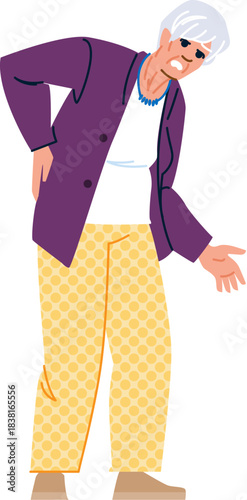 Senior woman suffering from lower back pain disorder