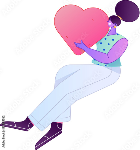 A relief illustration of a figure holding a caring hand, embodying the act of sharing affection.
