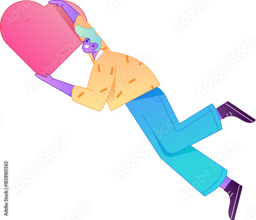 A relief illustration of a figure holding a caring hand, embodying the act of sharing affection.
