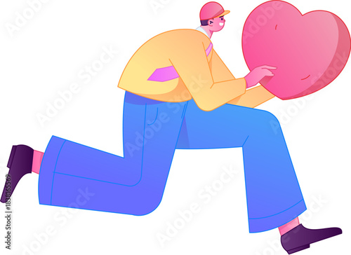 A relief illustration of a figure holding a caring hand, embodying the act of sharing affection.
