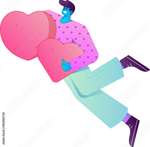 A relief illustration of a figure holding a caring hand, embodying the act of sharing affection.
