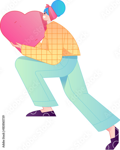 A relief illustration of a figure holding a caring hand, embodying the act of sharing affection.
