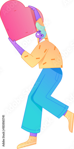 A relief illustration of a figure holding a caring hand, embodying the act of sharing affection.
