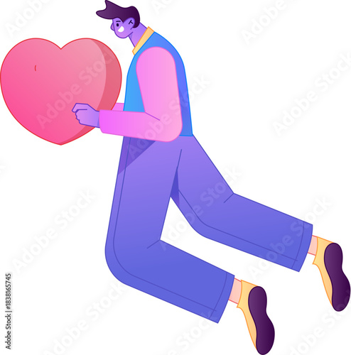 A relief illustration of a figure holding a caring hand, embodying the act of sharing affection.
