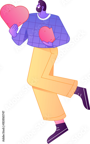 A relief illustration of a figure holding a caring hand, embodying the act of sharing affection.
