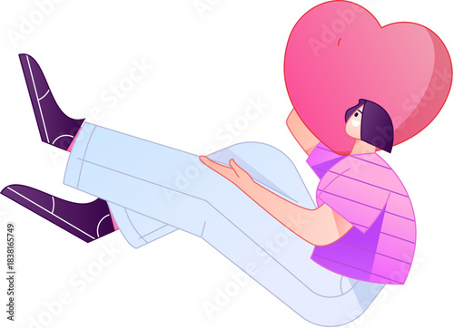 A relief illustration of a figure holding a caring hand, embodying the act of sharing affection.
